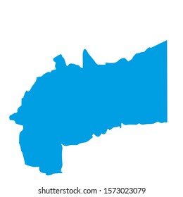 Meta region map in country of Colombia