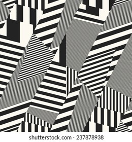 Meta striped geometric background. Seamless pattern. Vector.