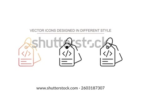 Meta Tag icon design with white background stock illustration