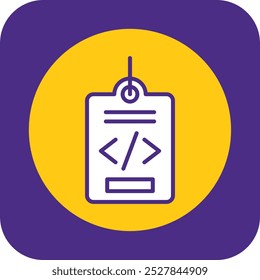 Meta Tags Filled Curve Vector Icon Design