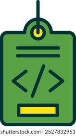 Meta Tags Filled Two Color Vector Icon Design