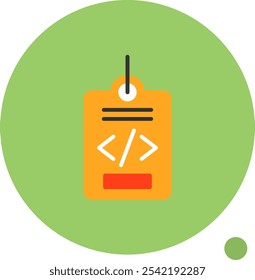 Meta Tags Flat Shadow Vector Icon Design