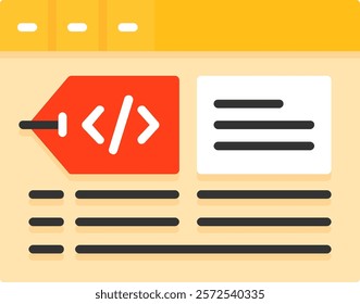 Meta tags Flat Style Icon Design