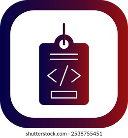 Meta Tags Glyph Gradient Round Corner Vector Icon Design