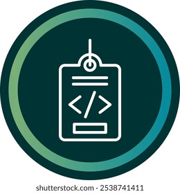 Meta Tags Line double Gredient Circle Vector Icon Design