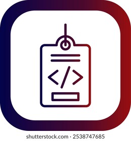 Meta Tags Line Gradient Round Corner Vector Icon Design