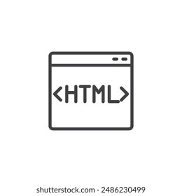 Meta Tags Line-Symbol. Lineares Style-Zeichen für mobiles Konzept und Webdesign. HTML-Code mit Meta-Tags Gliederungssymbol Vektorgrafik. Symbol, Logo-Darstellung. Vektorgrafik-Grafiken
