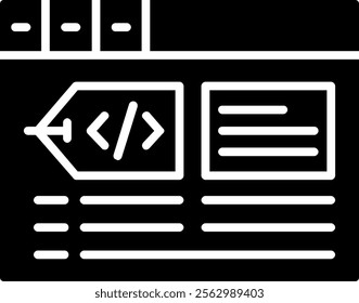 Meta tags Solid Style Icon Design