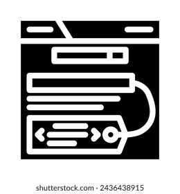 meta tags title description seo glyph icon vector. meta tags title description seo sign. isolated symbol illustration