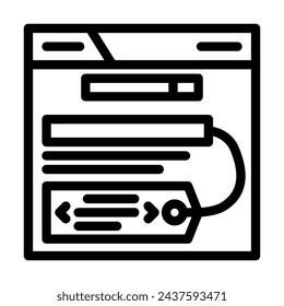 Meta-Tags Titel Beschreibung SEO-Linien-Symbol Vektor. Meta-Tags Titel Beschreibung SEO-Zeichen. Isoliertes Kontursymbol Schwarze Abbildung