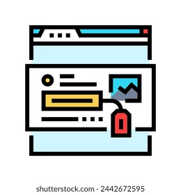 Meta-Tags Titel Beschreibung SEO-Farbsymbol Vektor. Meta-Tags Titel Beschreibung SEO-Zeichen. Isolierte Symbol Illustration