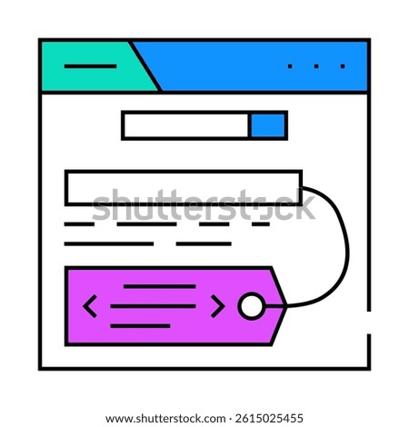 meta tags title description seo line icon vector. meta tags title description seo sign. isolated symbol illustration