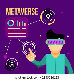 Meta verse illustration with vector file for your design element