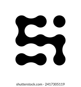 Puntos abstractos de metaball. Ilustración vectorial de blobs conectados líquidos