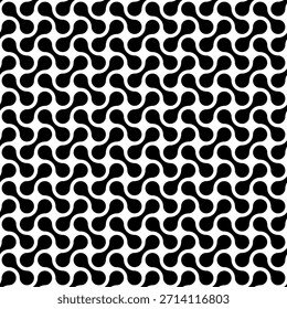 Metaball schwarz nahtlose Textur, Flüssigkeit verbundenen Kreis Punkte Hintergrund, abstrakte geometrische Formen Vektormuster
