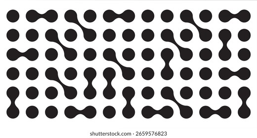Metaball black and white Vector Background. Liquid morphing connected blobs template. Organic tech geometric backdrop.
