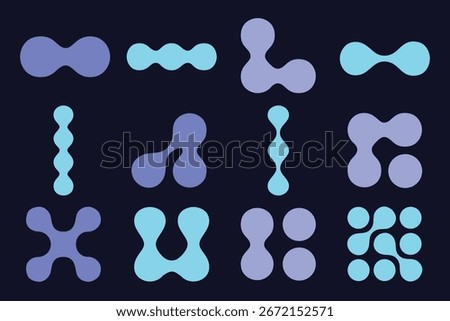 Metaball or blob shape isolated on dark blue background