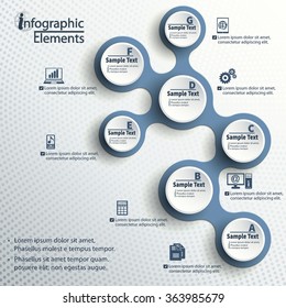Metaball circular elements icon. Consistent with branching infographics. Template for presentations, diagrams and charts. Vector EPS-10  Abstract background.