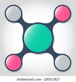 metaball colorful round diagram infographics for presentations Vector