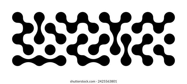 Metaball Connect Dot Set. Vector Circle Shapes. Abstract Geometric Dots. Morphing Blob Elements for for Patterns, Stickers , Badges, Posters, Web Design