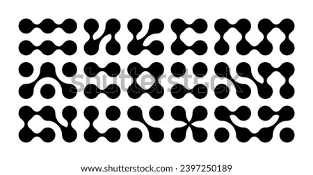 Metaball Connect Dot Set. Vector Circle Shapes. Abstract Geometric Dots. Morphing Blob Elements for for Patterns, Stickers , Badges, Posters, Web Design