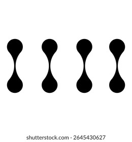 Metaball Connect Dots icon, abstract geometric shape. Connected round blobs. Vector illustration.
