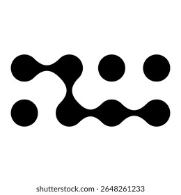 Metaball Connect Dots icon, abstract geometric shape. Connected round blobs. Vector illustration.
