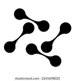 Metaball Connect Dots icon, abstract geometric shape. Connected round blobs. Vector illustration.

