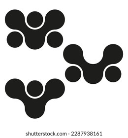 Metaball, connected dots, circles pattern, texture element. Vector illustration.