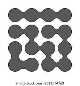 Metaball, connected dots, circles pattern, texture element. vector illustration.