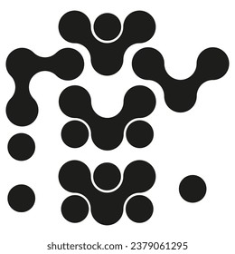 Metaball, connected dots, circles pattern, texture element. Vector