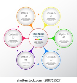 Metaball for diagram, graph, presentation and chart with 6 options, parts, steps or processes. 