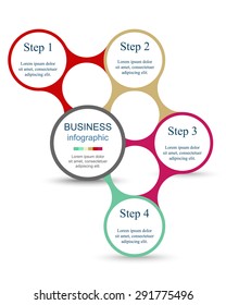 Metaball for diagram, graph, presentation and chart. Business concept with 4 options, parts, steps or processes
