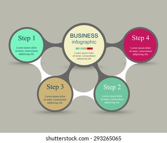 Metaball for diagram, graph, presentation and chart. Business concept with 4 options, parts, steps or processes