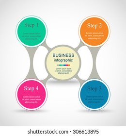 Metaball for diagram, graph, presentation and chart. Business concept with 4 options, parts, steps or processes