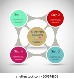 Metaball for diagram, graph, presentation and chart. Business concept with 4 options, parts, steps or processes