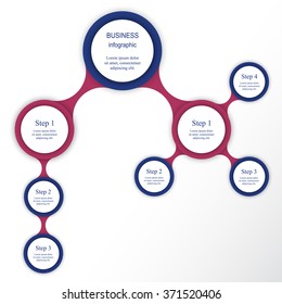 Metaball for diagram, graph, presentation and chart. Business concept with 7 options, parts, steps or processes.