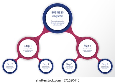 Metaball for diagram, graph, presentation and chart. Business concept with 6 options, parts, steps or processes.