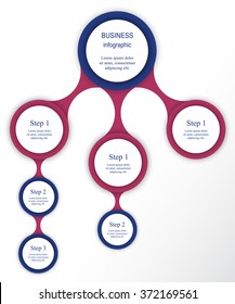 Metaball for diagram, graph, presentation and chart. Business concept with 3 or 6 options, parts, steps or processes.