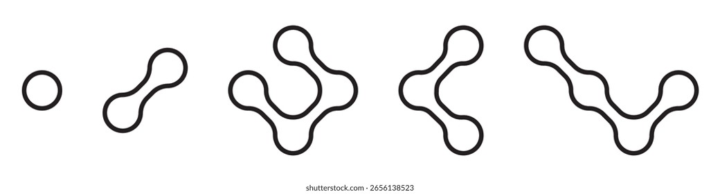 Conjunto de iconos de Formas de puntos Metaball