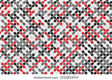 Metaball Ilustración vectorial de Diseño gráfico. Formas circulares conectadas. Fondo de patrón geométrico Abstractas. Objetos blobs conectados. Colores aleatorios negro, rojo, gris y blanco.