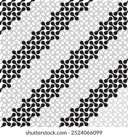 Metaball Ilustración vectorial de Diseño gráfico. Formas circulares conectadas. Fondo de patrón geométrico Abstractas. Objetos blobs conectados en diagonal en colores blanco y negro.