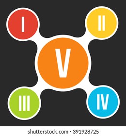 Metaball infographic element in flat design. Vector Infographic. Infographics template with colorful circles with numbered steps.