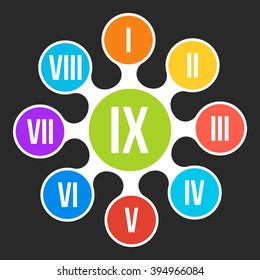 Metaball infographic element in flat design. Vector Infographic. Infographics template with colorful circles with numbered steps.