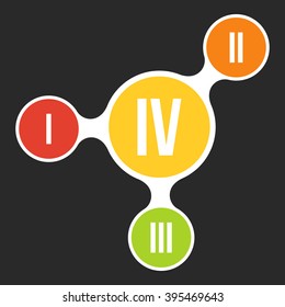 Metaball infographic element in flat design. Vector Infographic. Infographics template with colorful circles with numbered steps.