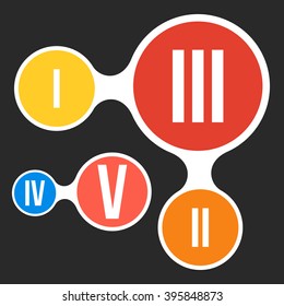 Metaball infographic element in flat design. Vector Infographic. Infographics template with colorful circles with numbered steps.