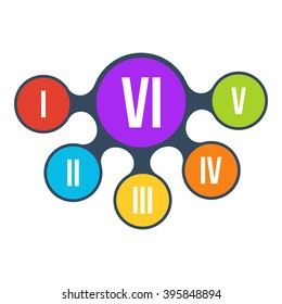 Metaball infographic element in flat design. Vector Infographic. Infographics template with colorful circles with numbered steps. Isolated on white.