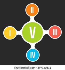 Metaball infographic element in flat design. Vector Infographic. Infographics template with colorful circles with numbered steps.