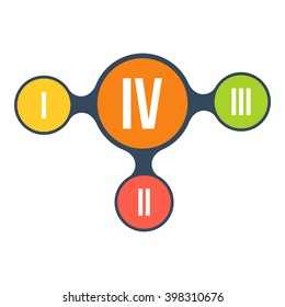 Metaball infographic element in flat design. Vector Infographic. Infographics template with colorful circles with numbered steps. Isolated on white.