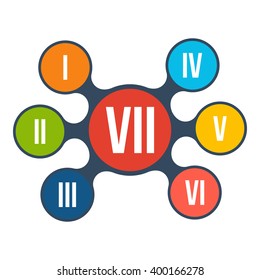 Metaball infographic element in flat design. Vector Infographic. Infographics template with colorful circles with numbered steps for your business presentation. Isolated on white.